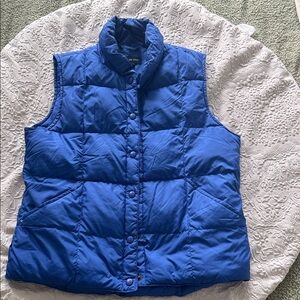 Lands' End Vibrant Royal Blue Quilted Goosedown Vest Sz Small